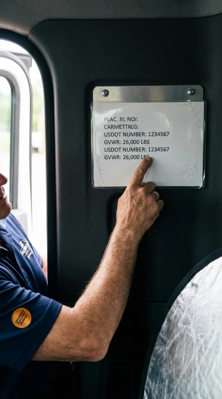 USDOT licensing placard verification in Laverne